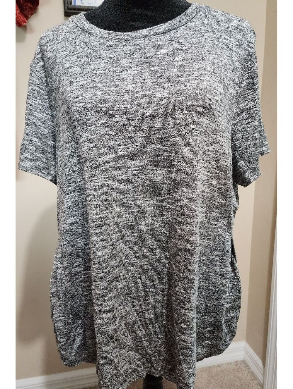 Bar III Women's Marled Knit Two-Piece Set w/Short Sleeve Top and Skirt Size L/XL